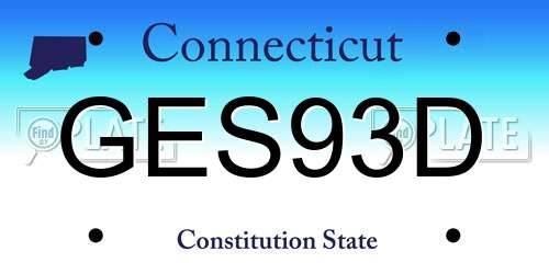 GES93D Connecticut License Plate