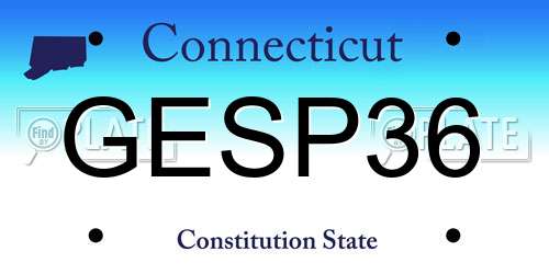 GESP36 Connecticut License Plate