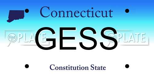 GESS Connecticut License Plate