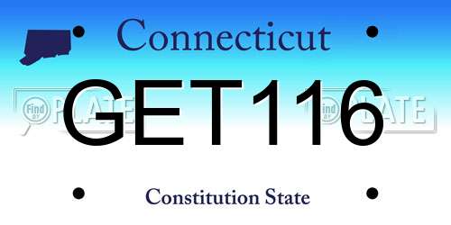 GET116 Connecticut License Plate