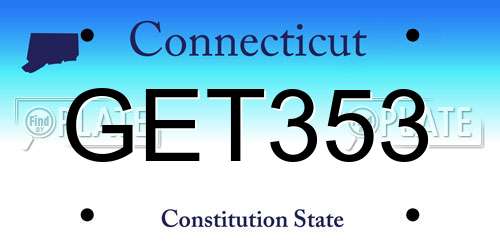 GET353 Connecticut License Plate