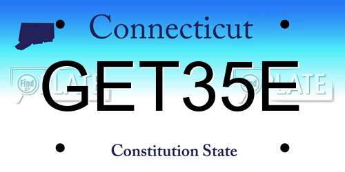 GET35E Connecticut License Plate