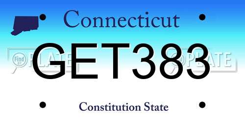 GET383 Connecticut License Plate