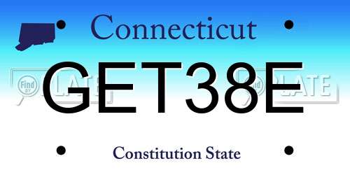 GET38E Connecticut License Plate