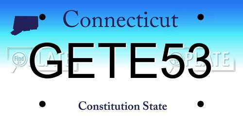 GETE53 Connecticut License Plate