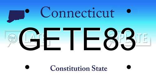 GETE83 Connecticut License Plate