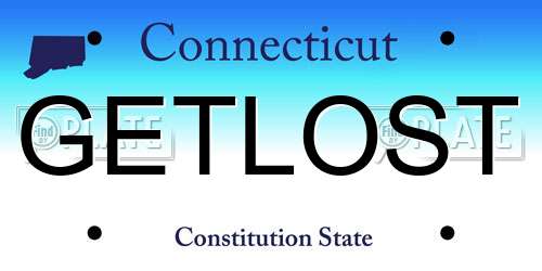 GETLOST Connecticut License Plate