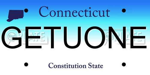 GETUONE Connecticut License Plate