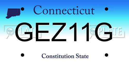 GEZ11G Connecticut License Plate