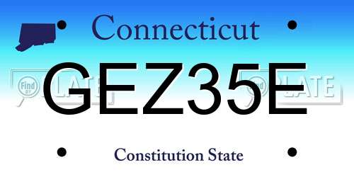 GEZ35E Connecticut License Plate