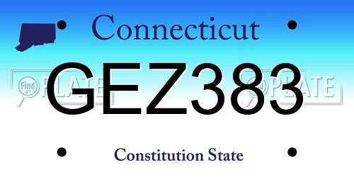 GEZ383 Connecticut License Plate