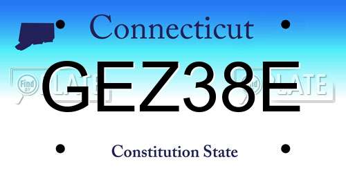 GEZ38E Connecticut License Plate
