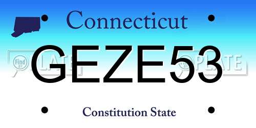 GEZE53 Connecticut License Plate