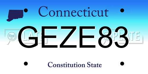 GEZE83 Connecticut License Plate