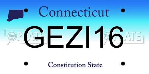 GEZI16 Connecticut License Plate