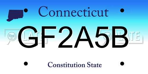 GF2A5B Connecticut License Plate