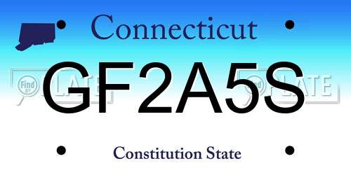 GF2A5S Connecticut License Plate