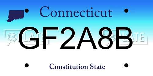 GF2A8B Connecticut License Plate