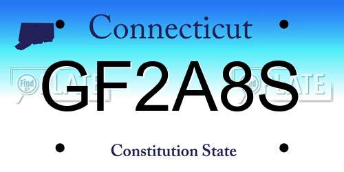 GF2A8S Connecticut License Plate
