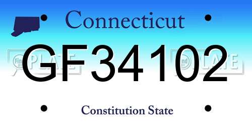 GF34102 Connecticut License Plate