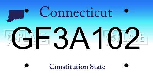 GF3A102 Connecticut License Plate