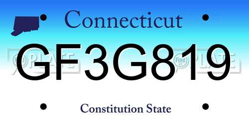 GF3G819 Connecticut License Plate