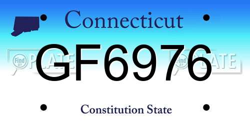 GF6976 Connecticut License Plate
