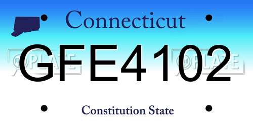 GFE4102 Connecticut License Plate