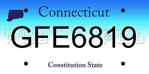 GFE6819 Connecticut License Plate