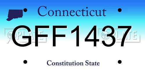 GFF1437 Connecticut License Plate