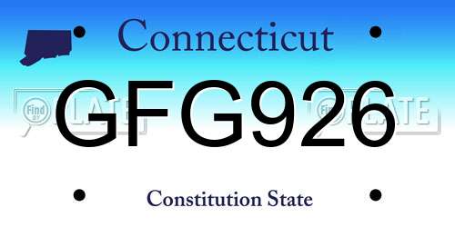 GFG926 Connecticut License Plate