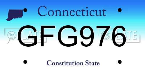 GFG976 Connecticut License Plate
