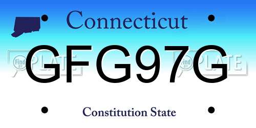 GFG97G Connecticut License Plate
