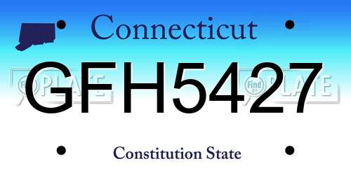 GFH5427 Connecticut License Plate