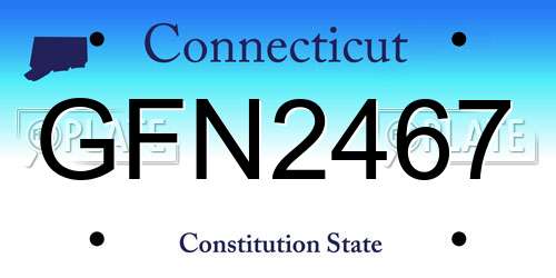 GFN2467 Connecticut License Plate