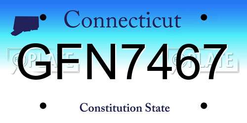 GFN7467 Connecticut License Plate