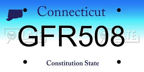 GFR508 Connecticut License Plate