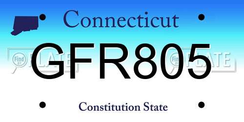 GFR805 Connecticut License Plate