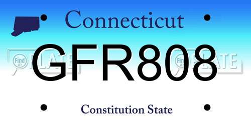 GFR808 Connecticut License Plate