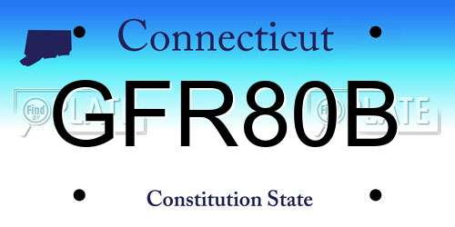 GFR80B Connecticut License Plate