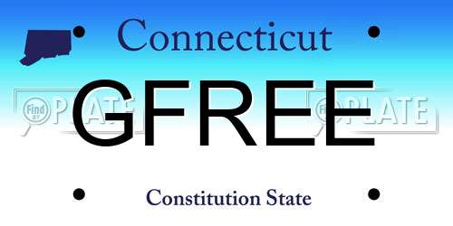 GFREE Connecticut License Plate
