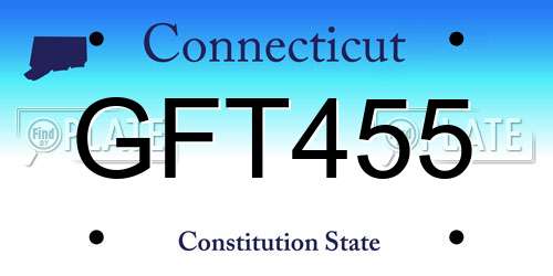 GFT455 Connecticut License Plate