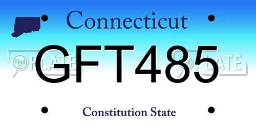 GFT485 Connecticut License Plate