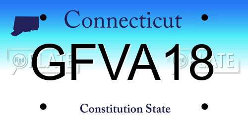 GFVA18 Connecticut License Plate