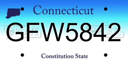 GFW5842 Connecticut License Plate
