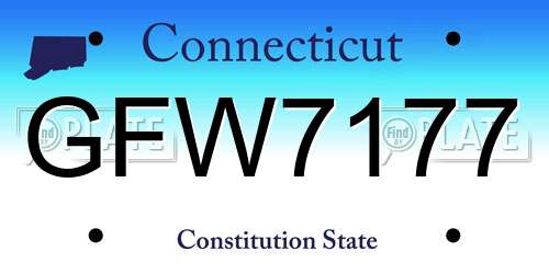 GFW7177 Connecticut License Plate