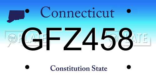 GFZ458 Connecticut License Plate