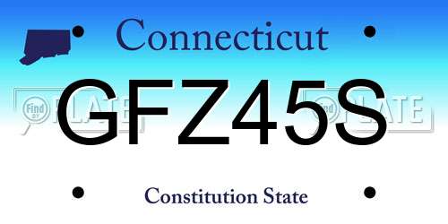 GFZ45S Connecticut License Plate