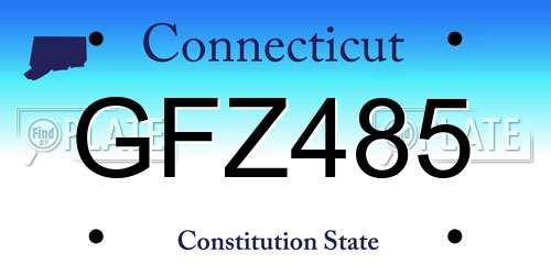 GFZ485 Connecticut License Plate