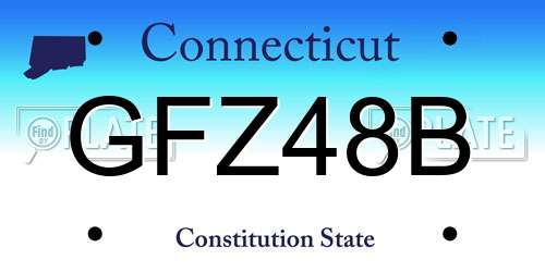 GFZ48B Connecticut License Plate